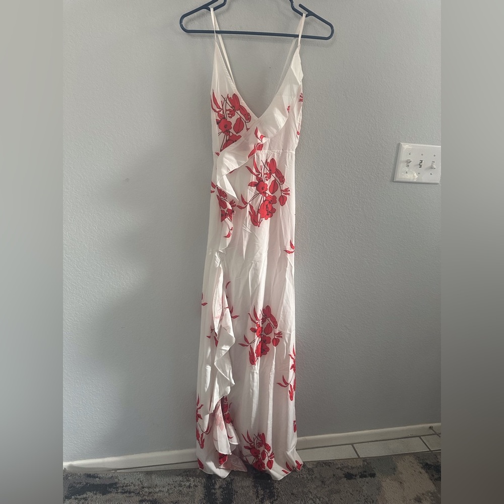 Open back Sundress with ruffle front slit